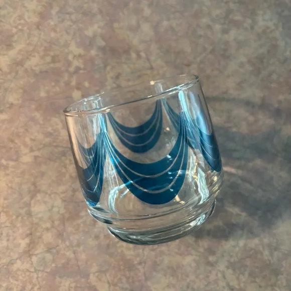 60/70's Lowball Glasses - 6 - Aqua Glassware - 60's Barcart Glasses - Barware - Picture 5 of 9